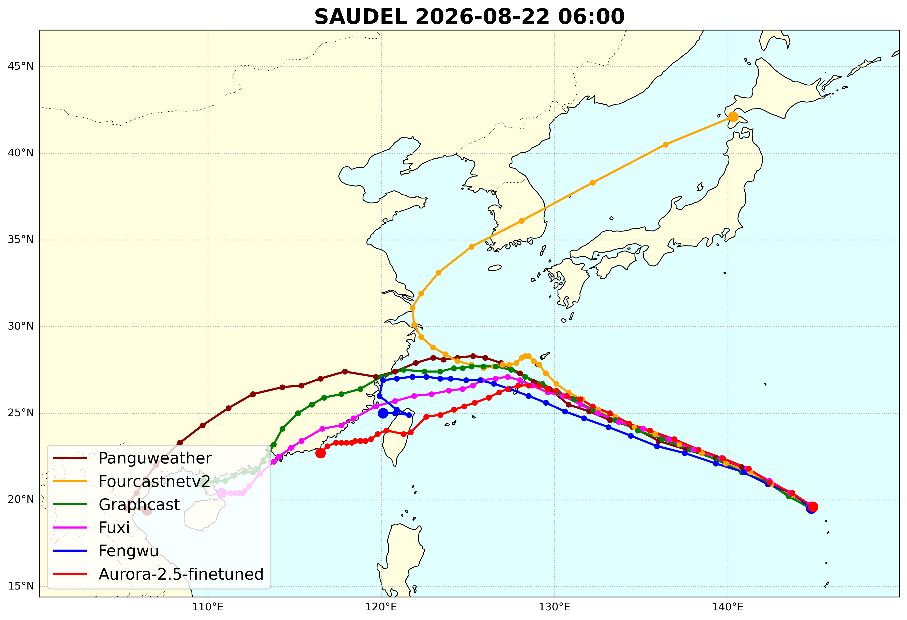 Saudel tropical cyclone track forecast preview